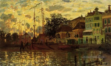 La digue à la soirée Zaandam Claude Monet Peinture à l'huile